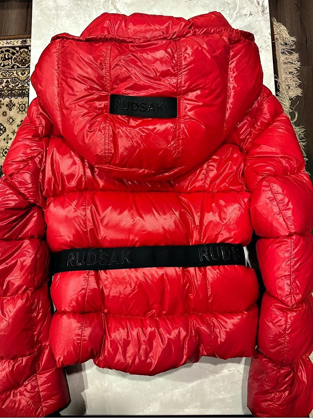 Rudsak The Semi-Gloss Puffer Red Puffer Jacket Like New